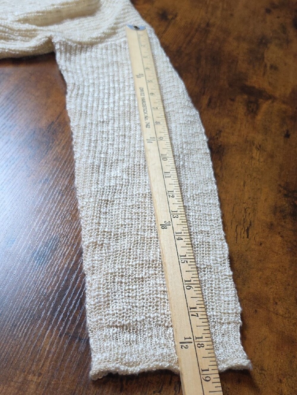 MIOU MUSE | NWT Open Back Wrap V-Neck Textured Knit Sweater Boho Beige | XL - Picture 8 of 10